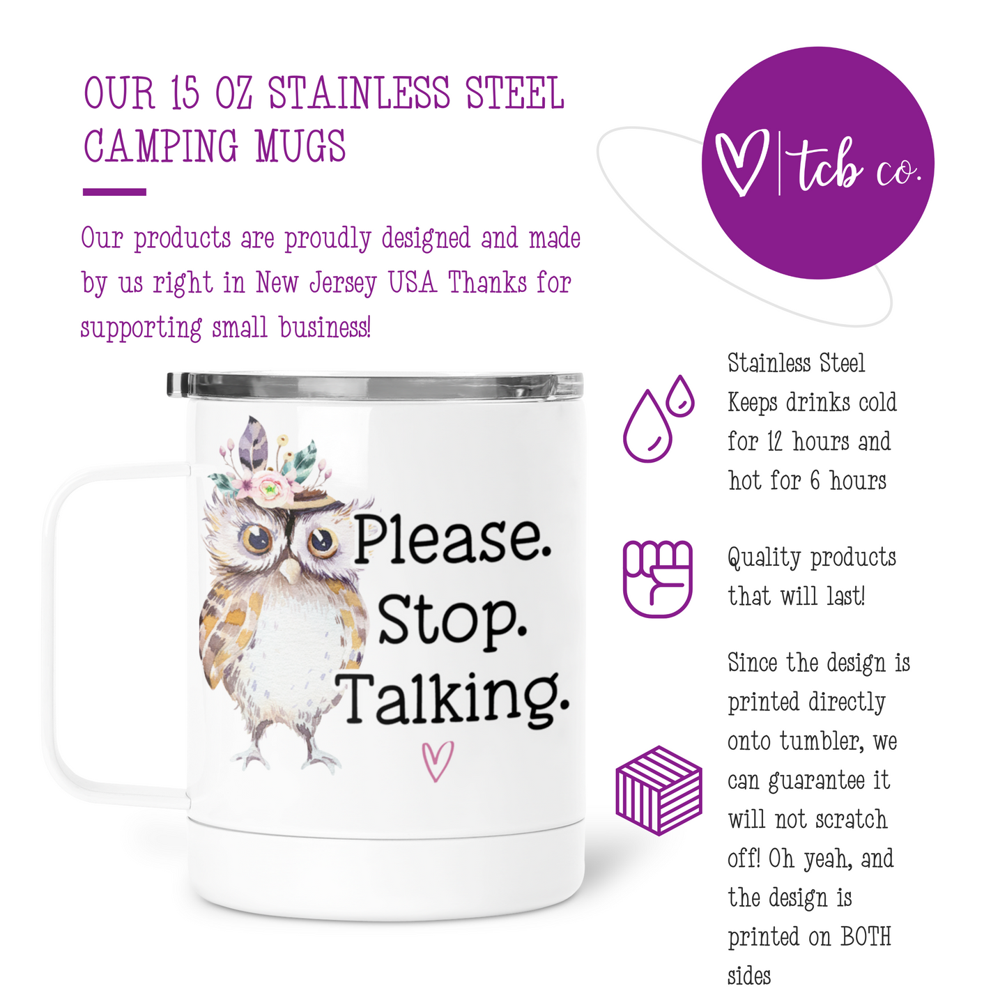 Please Stop Talking Mug With Lid
