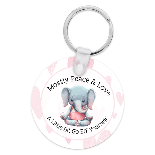 Mostly Peace and Love Keychain