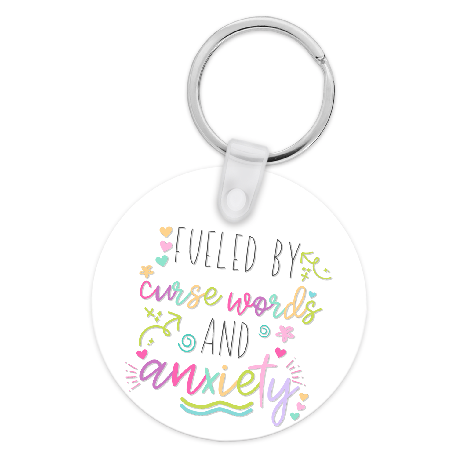 Tcb Keychain Fueled by Cuss Words and Anxiety Keychain – tcb co.