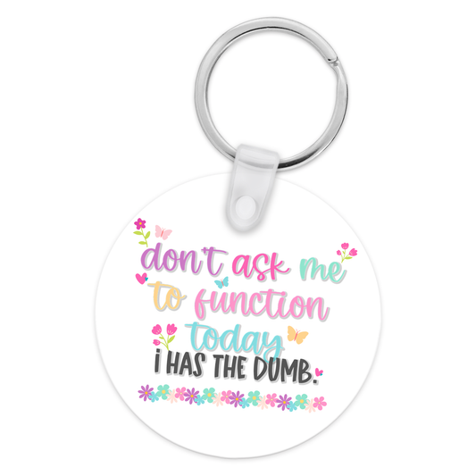 Don't Ask Me To Function Today I Has The Dumb Keychain