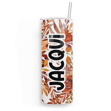 Personalized Autumn Floral Tumbler