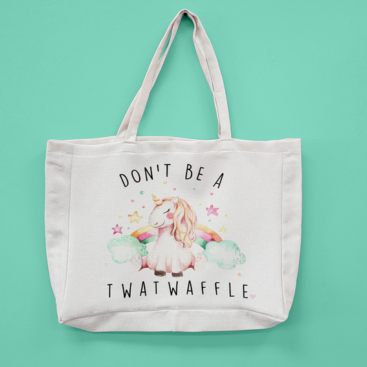 Don't Be A Twatwaffle Oversized Tote Bag