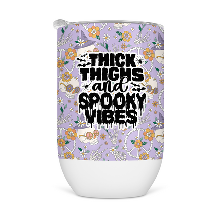 Thick Thighs and Spooky Vibes Wine Tumbler