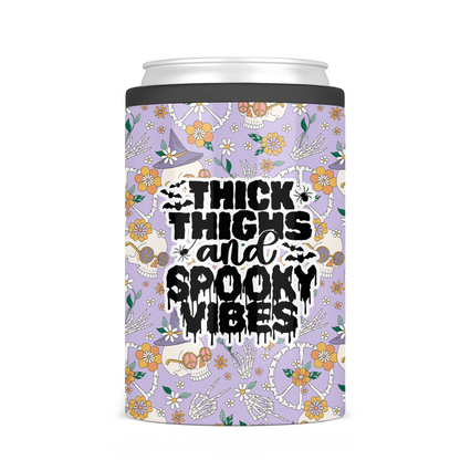 Thick Thighs and Spooky Vibes Can Cooler