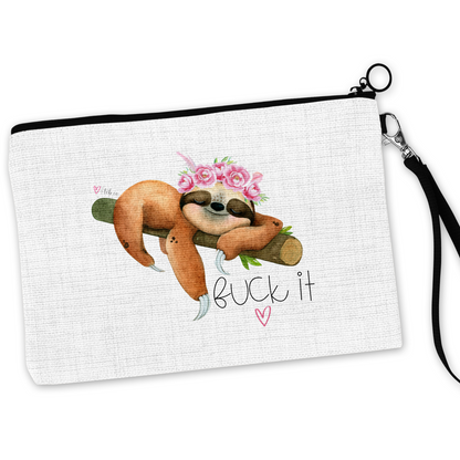 Fuck It Sloth Cosmetic Bag