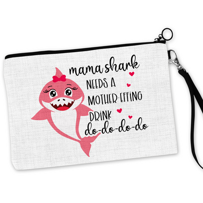 Mama Shark Needs A Drink Cosmetic Bag