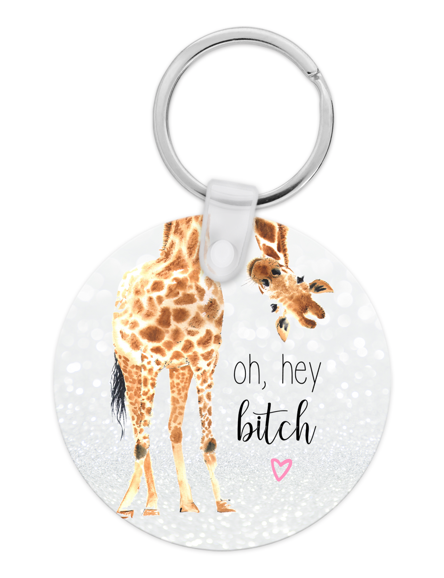 Oh Hey Bitch Funny Giraffe Acrylic Keychain
