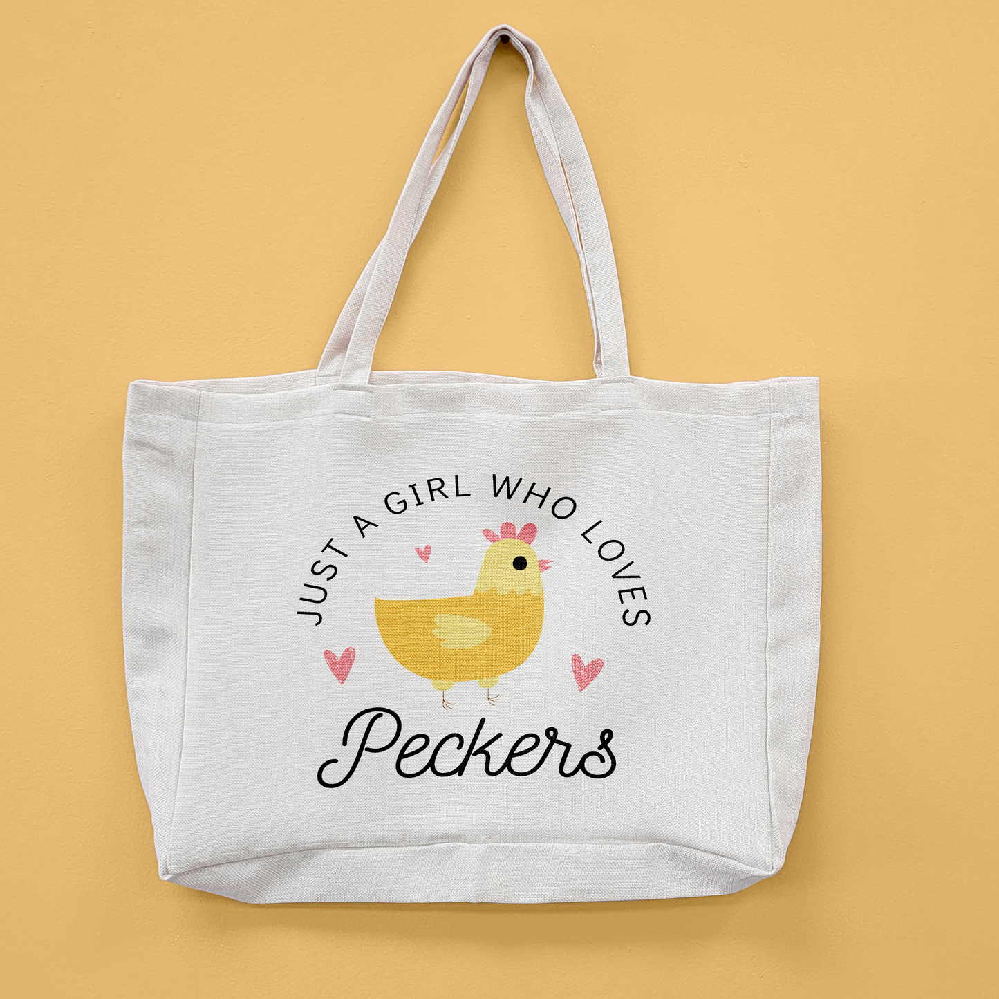 Just A Girl Who Loves Peckers Oversized Tote Bag